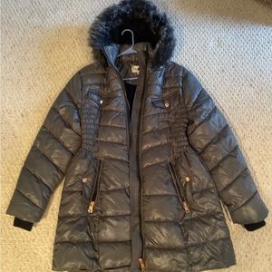 Nicole Miller Charcoal Gray Colored Puffer
